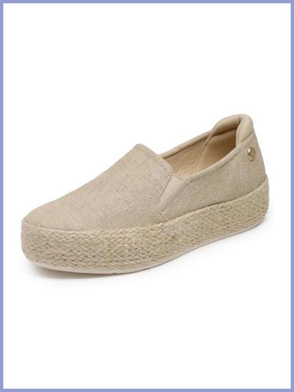 Brushed Canvas Espadrille Sneakers Memory Foam Vegan Casual